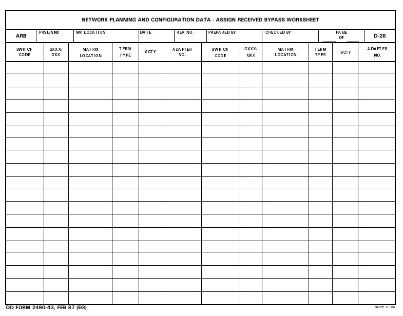 Download dd 2490-43 Form