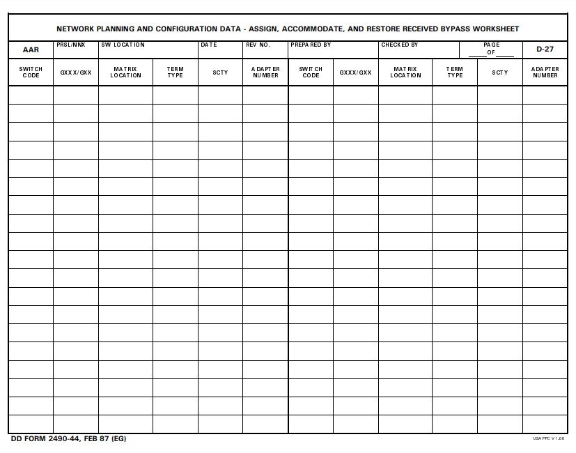 Download dd 2490-44 Form