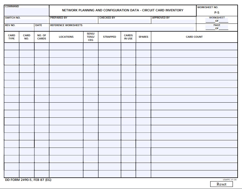 Download dd 2490-5 Form