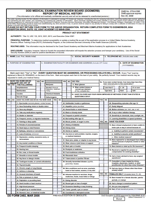 Download dd 2492 Form