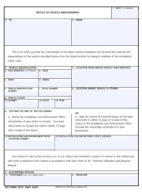 Download dd 2507 Form