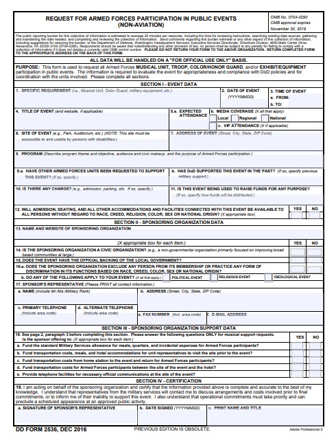 Download dd 2536 Form