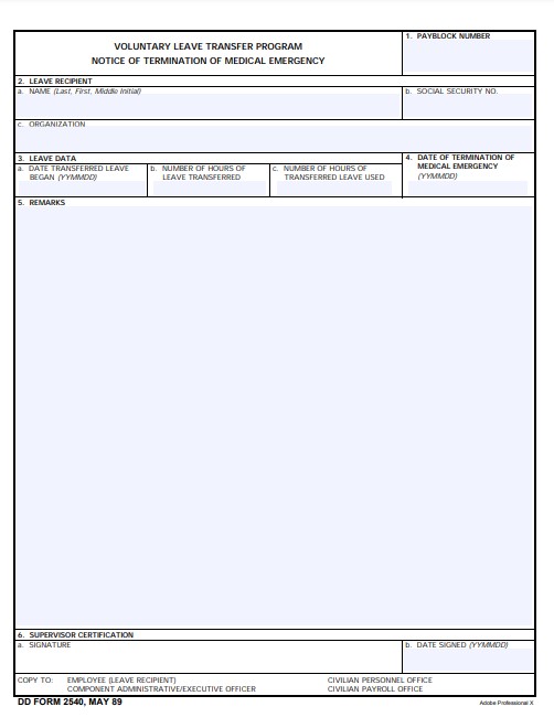 Download dd 2540 Form