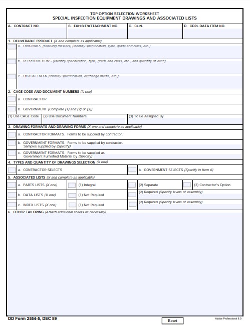 Download dd 2554-5 Form