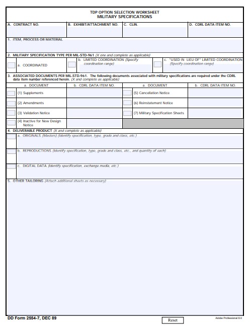 Download dd 2554-7 Form