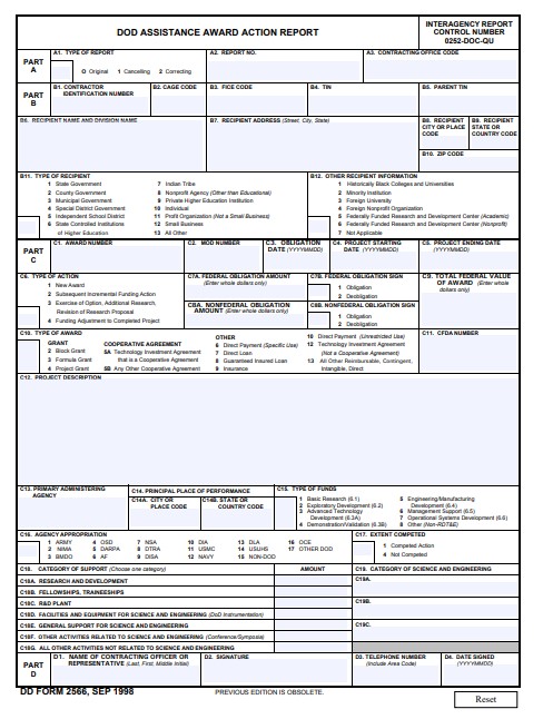 Download dd 2566 Form