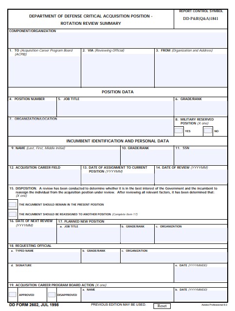 Download dd 2602 Form