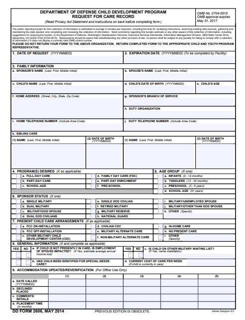 Download dd 2606 Form