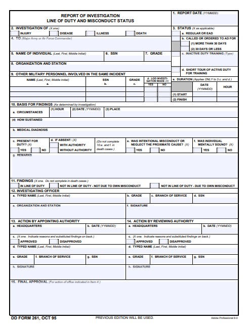 Download dd 261 Form