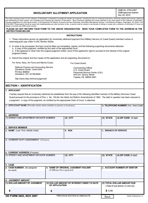 Download dd 2653 Form