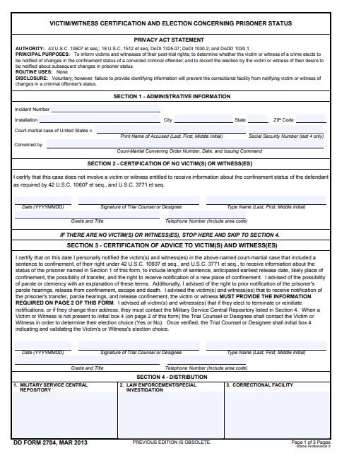 Download dd 2704 Form