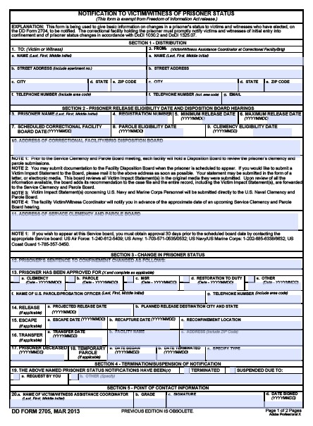 Download dd 2705 Form