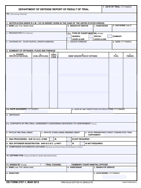 Download dd 2707-1 Form