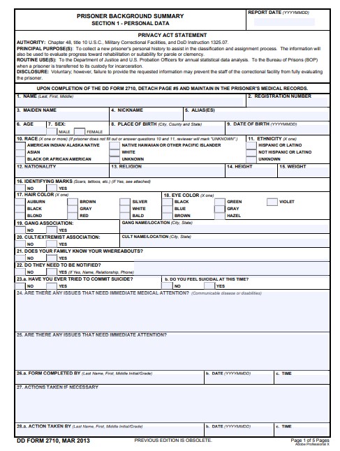 Download dd 2710 Form