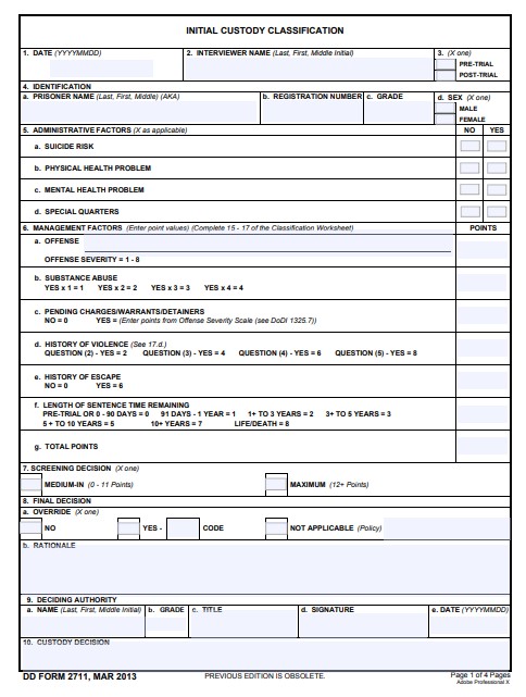 Download dd 2711 Form