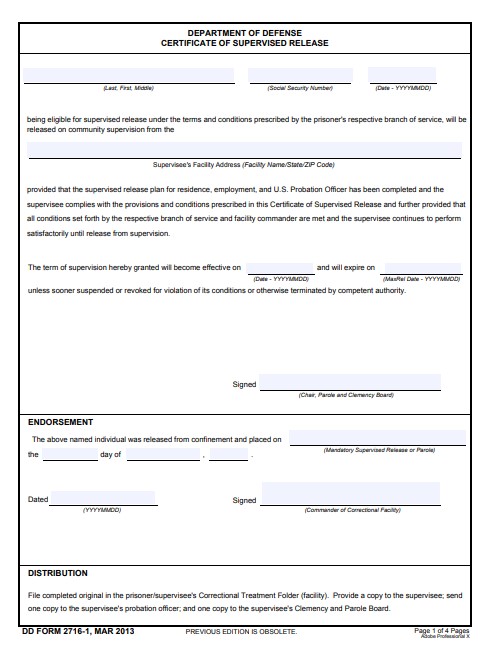 Download dd 2716-1 Form