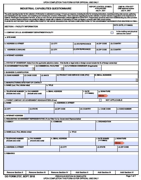 Download dd 2737 Form