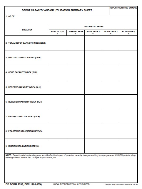 Download dd 2748 Form