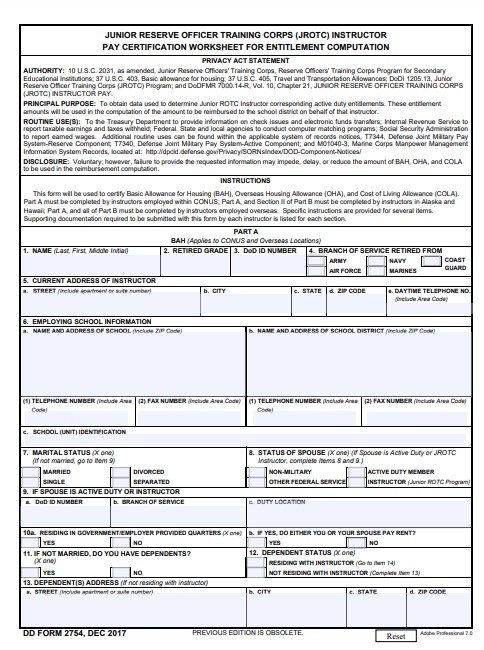 Download dd 2754 Form