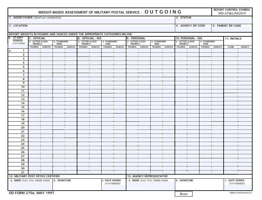 Download dd 2756 Form