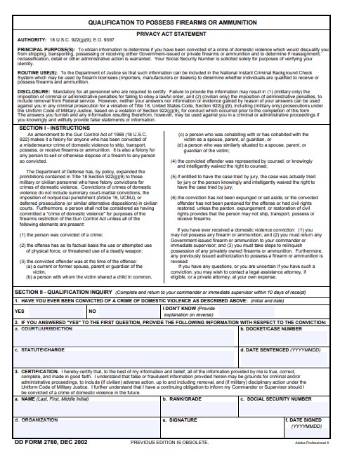 Download dd 2760 Form