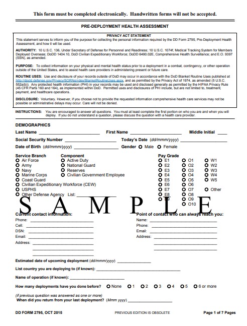 Download dd 2795 Form