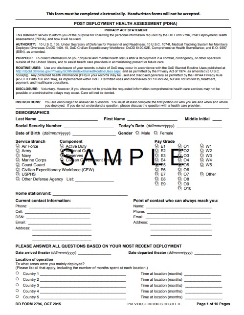 Download dd 2796 Form