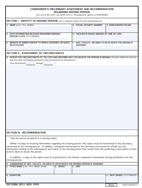 Download dd 2812 Form