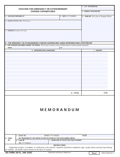 Download dd 281A Form