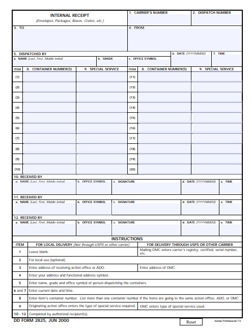 Download dd 2825 Form