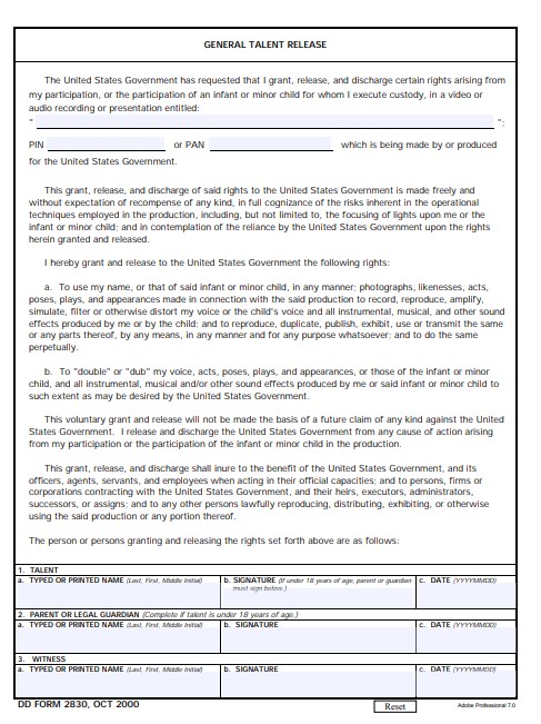 Download dd 2830 Form