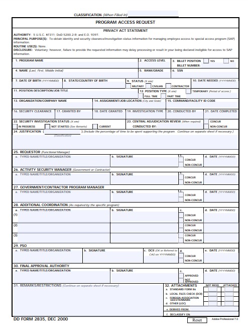 Download dd 2835 Form