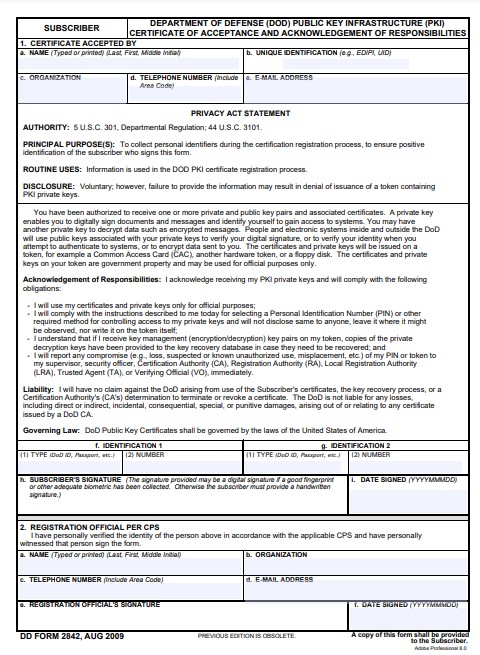 Download dd 2842 Form