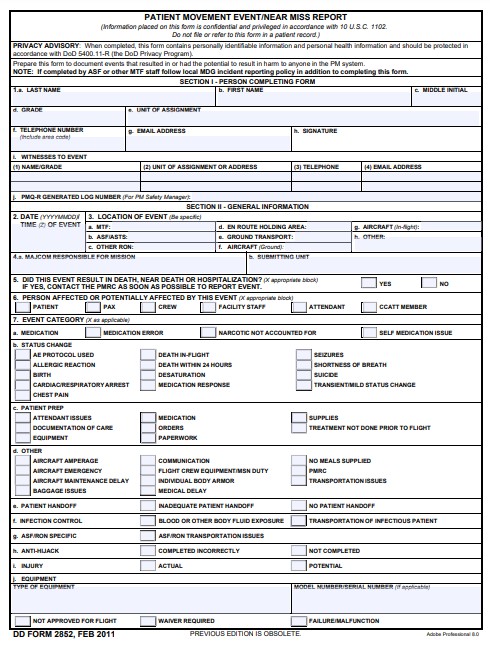 Download dd 2852 Form