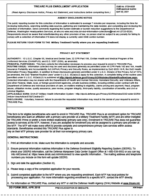 Download dd 2853 Form