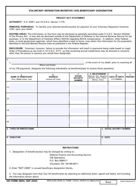 Download dd 2864 Form