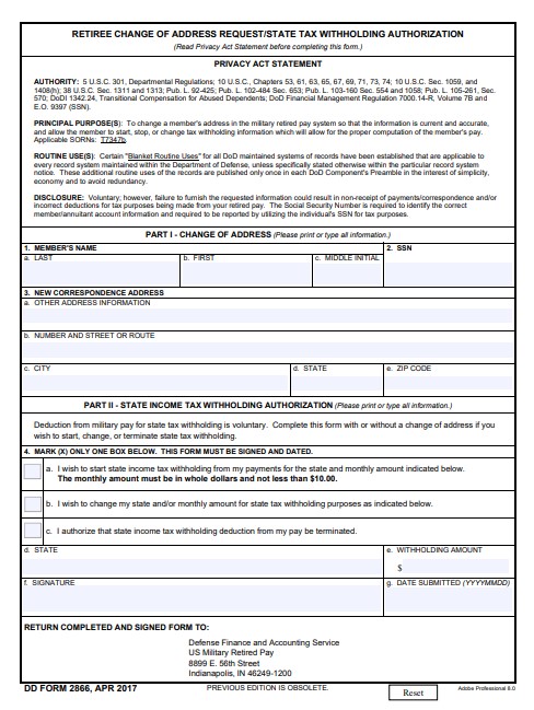 Download dd 2866 Form