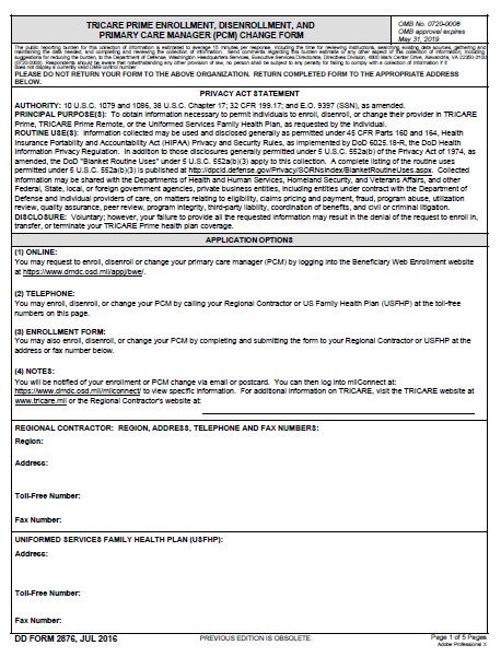 Download dd 2876 Form