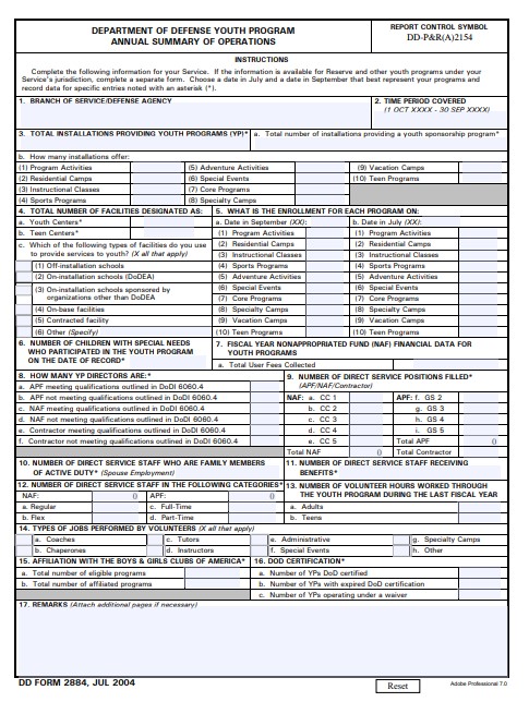 Download dd 2884 Form