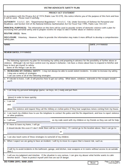 Download dd 2893 Form