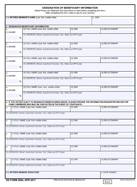 Download dd 2894 Form