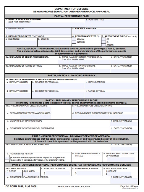 Download dd 2898 Form