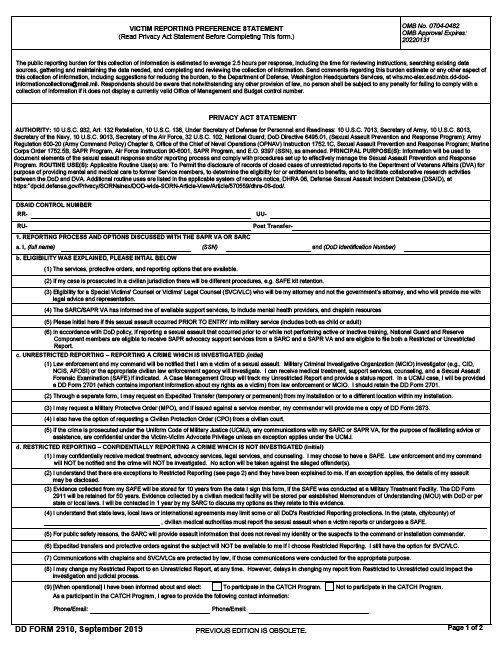 Download dd 2910 Form