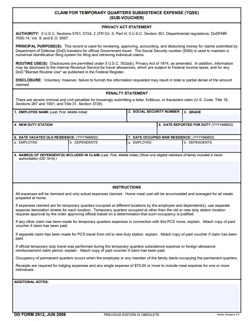 Download dd 2912 Form