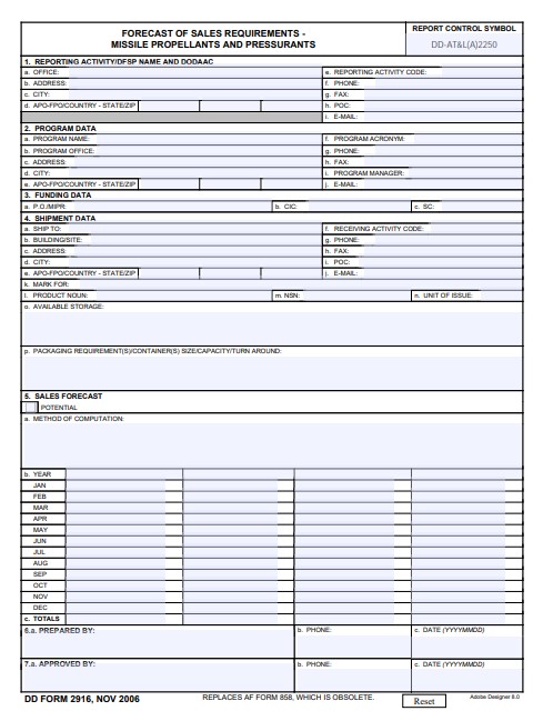 Download dd 2916 Form