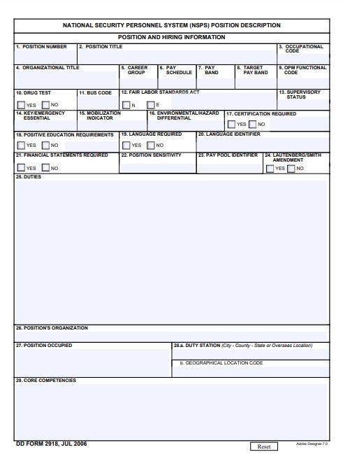 Download dd 2918 Form