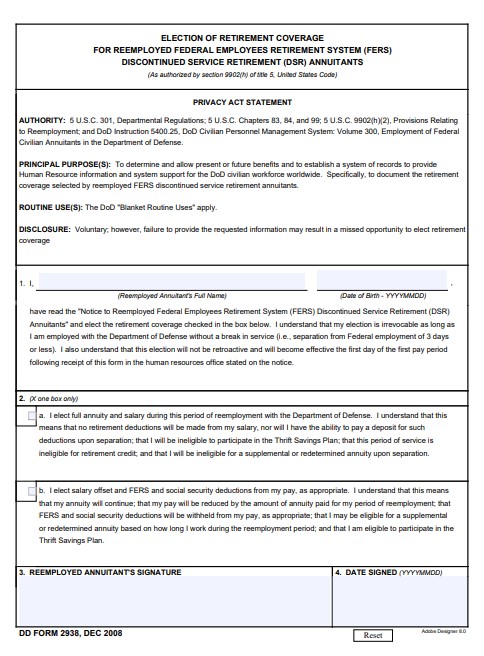 Download dd 2938 Form