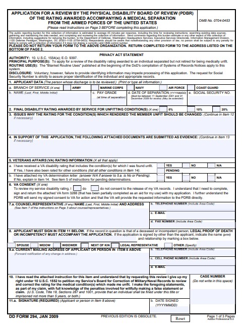 Download dd 294 Form