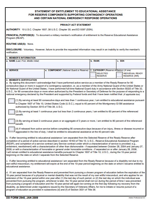 Download dd 2940 Form