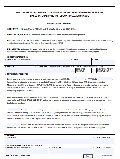 Download dd 2941 Form